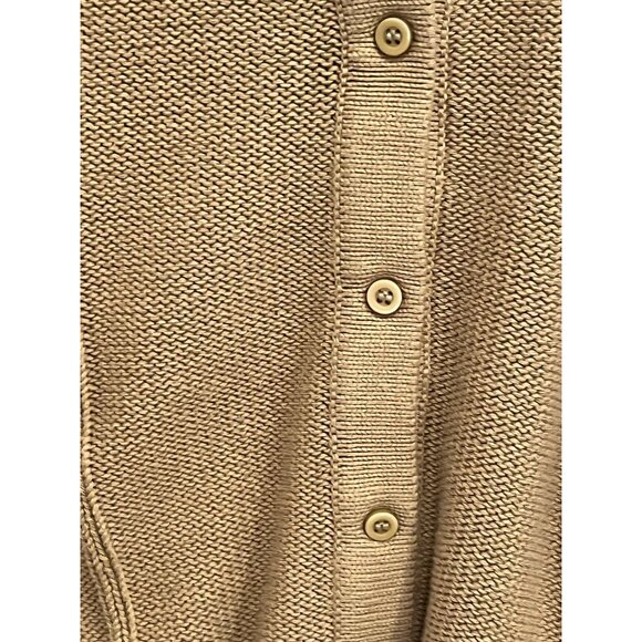 Vetta XL Camel Brown Organic Cotton Cable Knit Sweater Made In USA - Picture 10 of 16